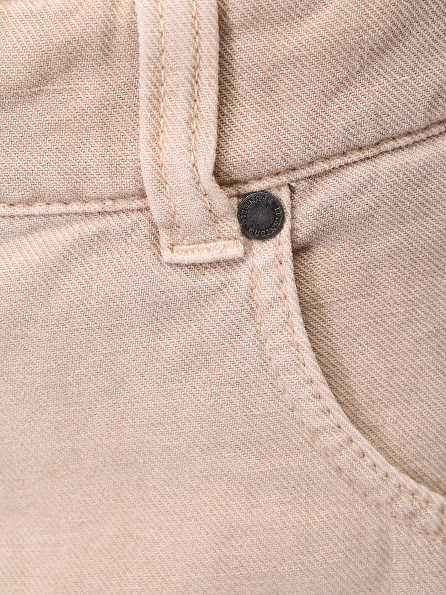 Джинсы из хлопка и льна BRUNELLO CUCINELLI ML996P5985 C2910+ Бежевый  Фото 6
