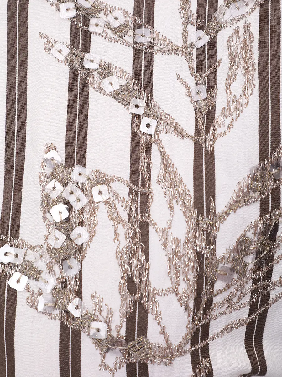 Платье из хлопка и шелка BRUNELLO CUCINELLI MH765ARJ61 C026+ Белый  Фото 6