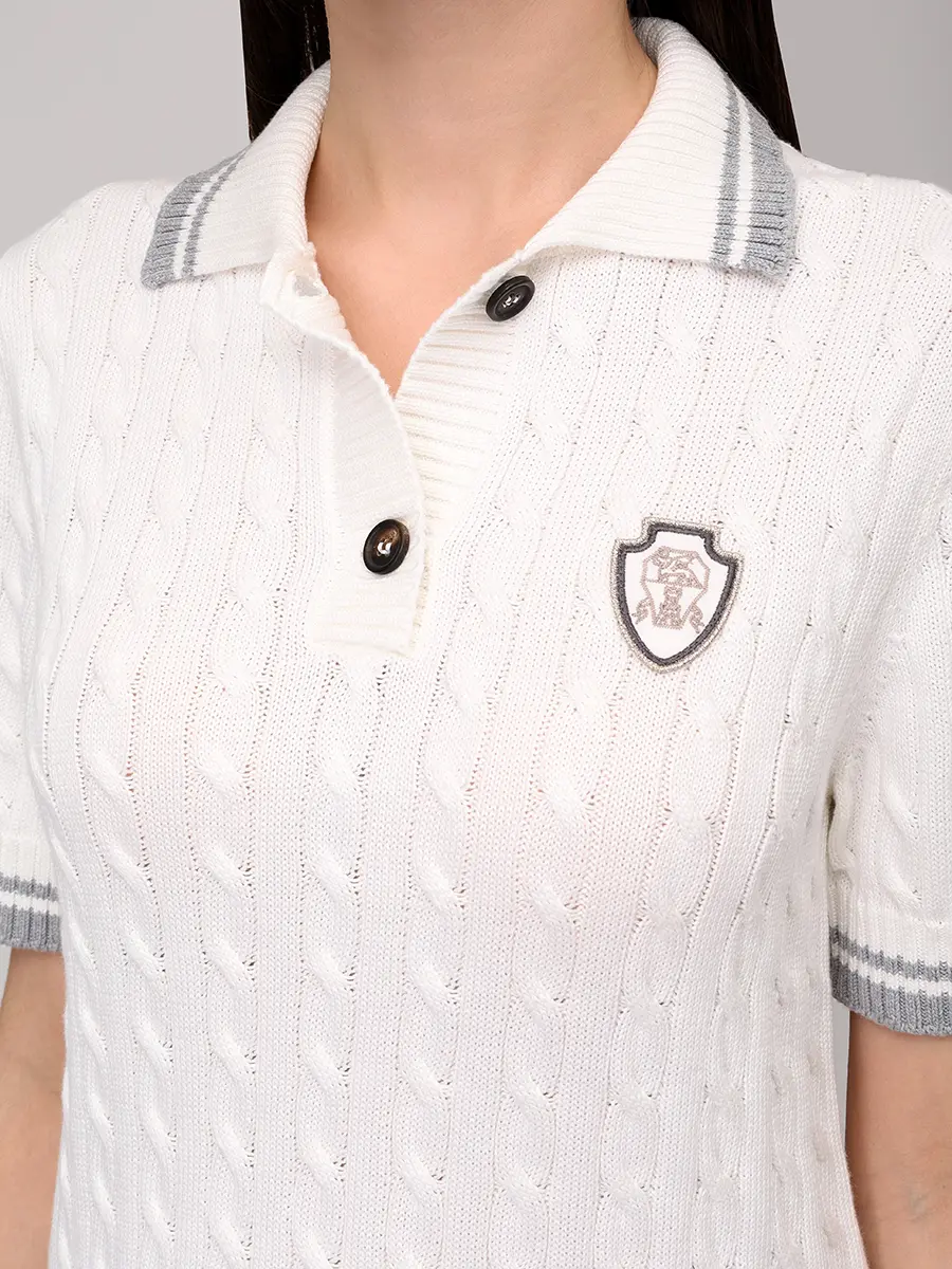 

Поло хлопковое, Белый, M19756505 CJ068+