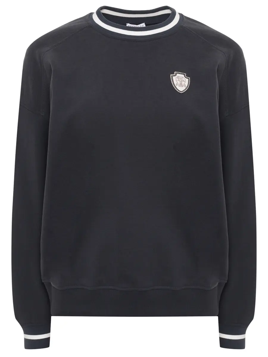 Толстовка хлопковая BRUNELLO CUCINELLI MN05NVD320 C7186 Серый 