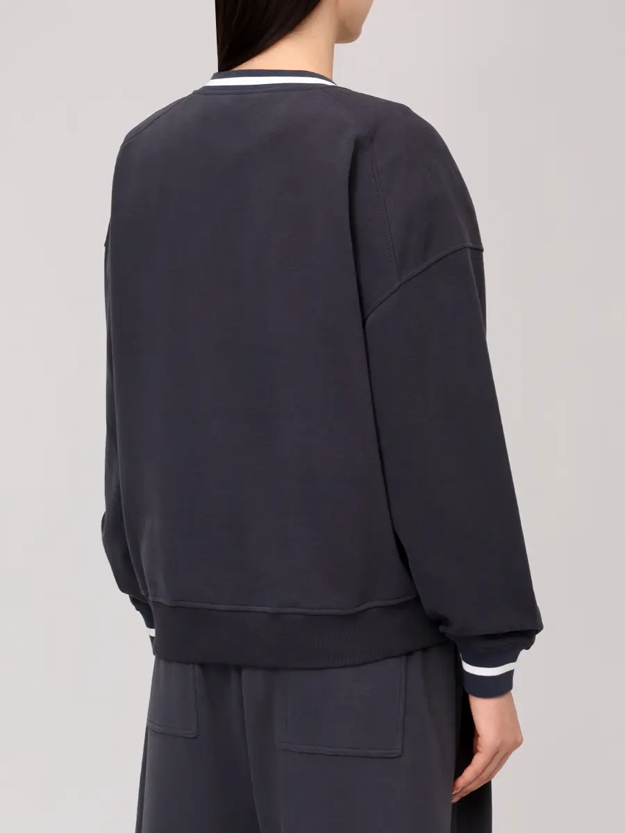 Толстовка хлопковая BRUNELLO CUCINELLI MN05NVD320 C7186 Серый  Фото 3