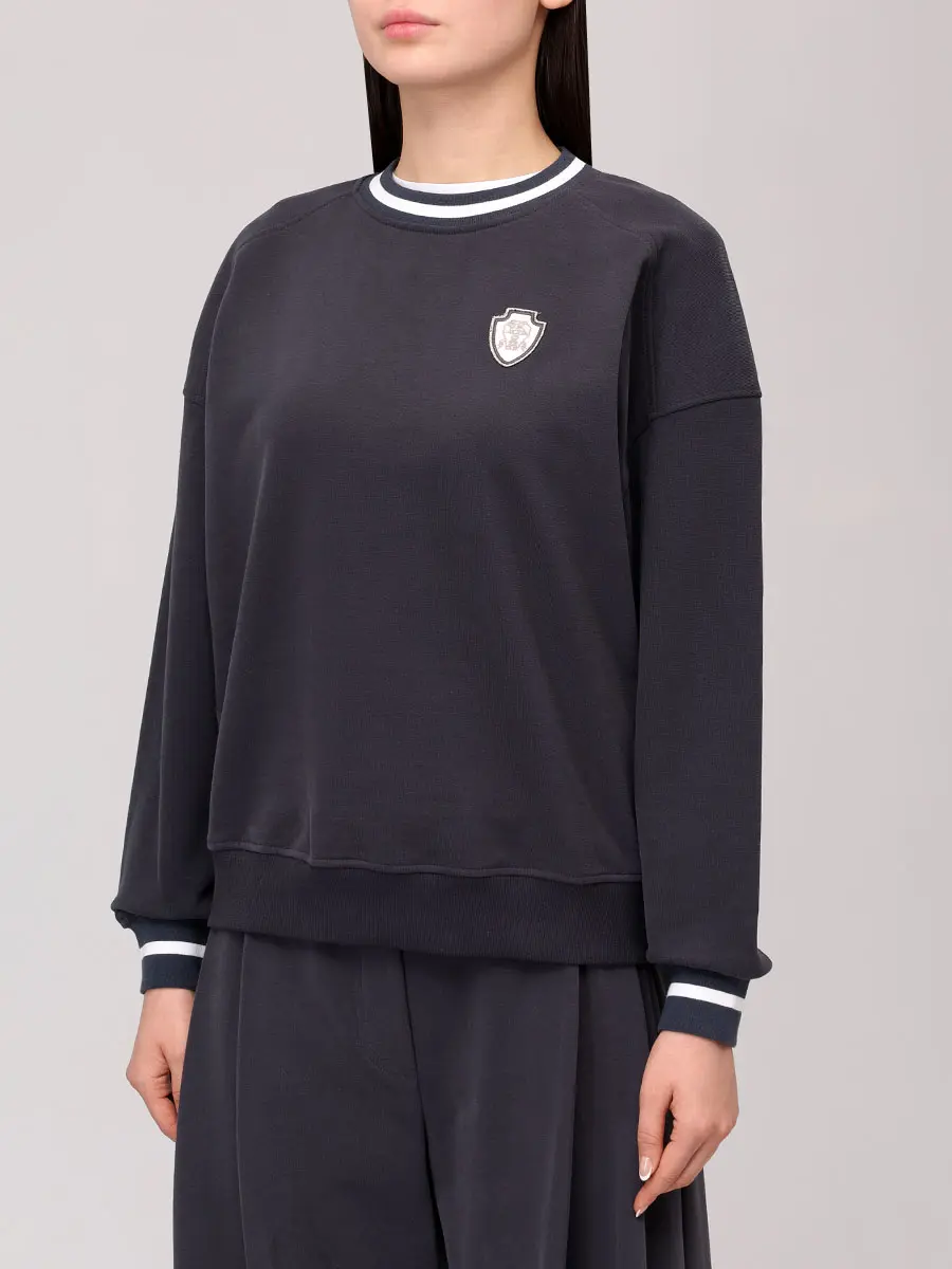 Толстовка хлопковая BRUNELLO CUCINELLI MN05NVD320 C7186 Серый  Фото 4