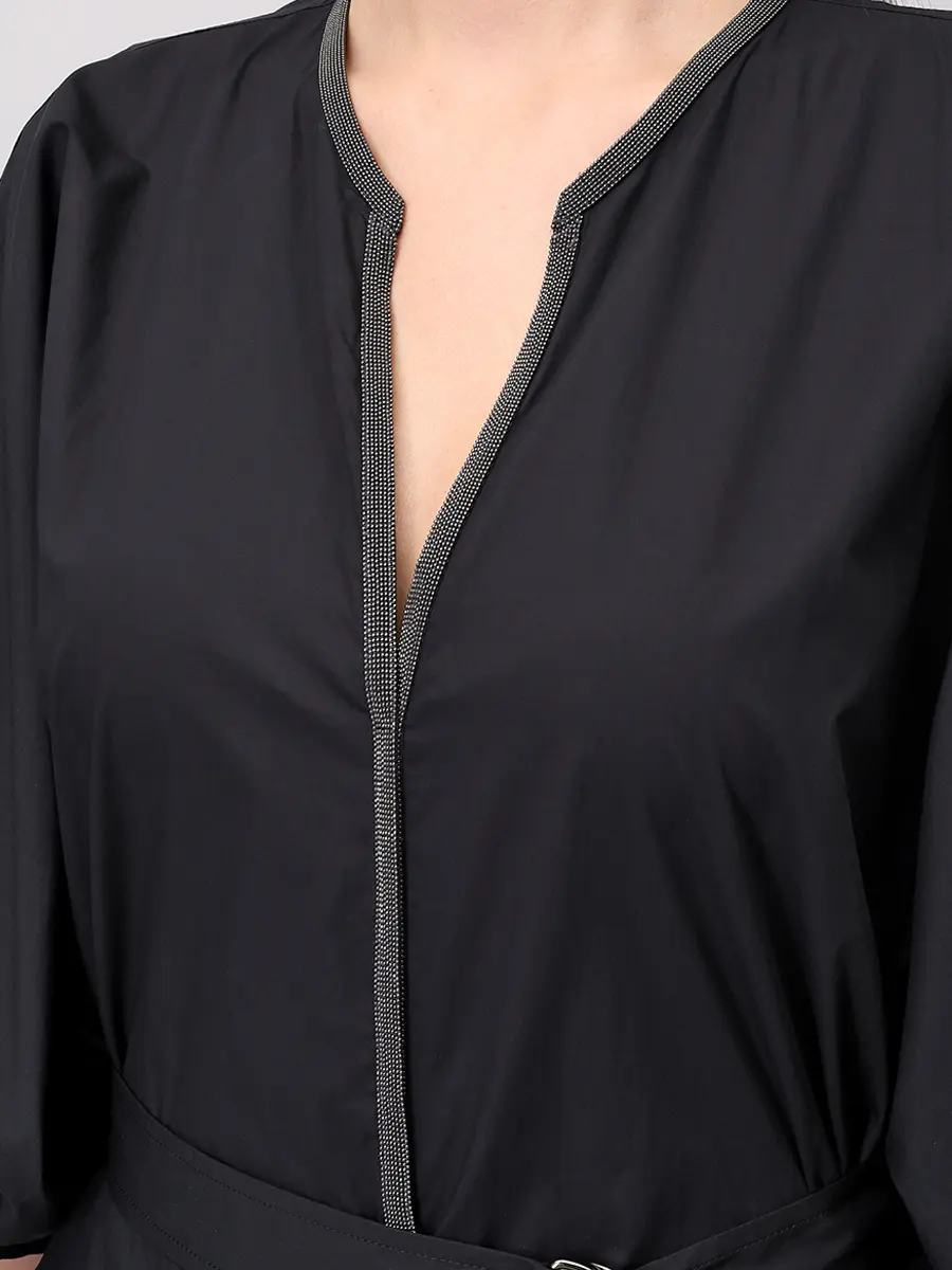 Платье хлопковое BRUNELLO CUCINELLI M0H93AHB81 C101+ Черный  Фото 5