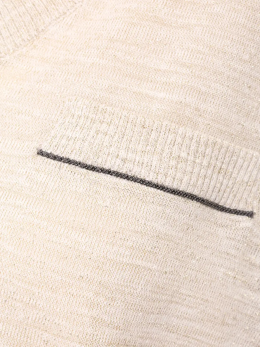 Пуловер однотонный BRUNELLO CUCINELLI M8Q202912 C6894+ Светло- Бежевый  Фото 6