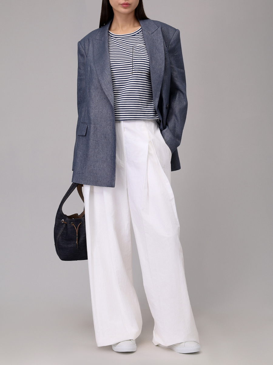 Футболка хлопковая BRUNELLO CUCINELLI ML929HA820 C7047 Белый  Фото 2