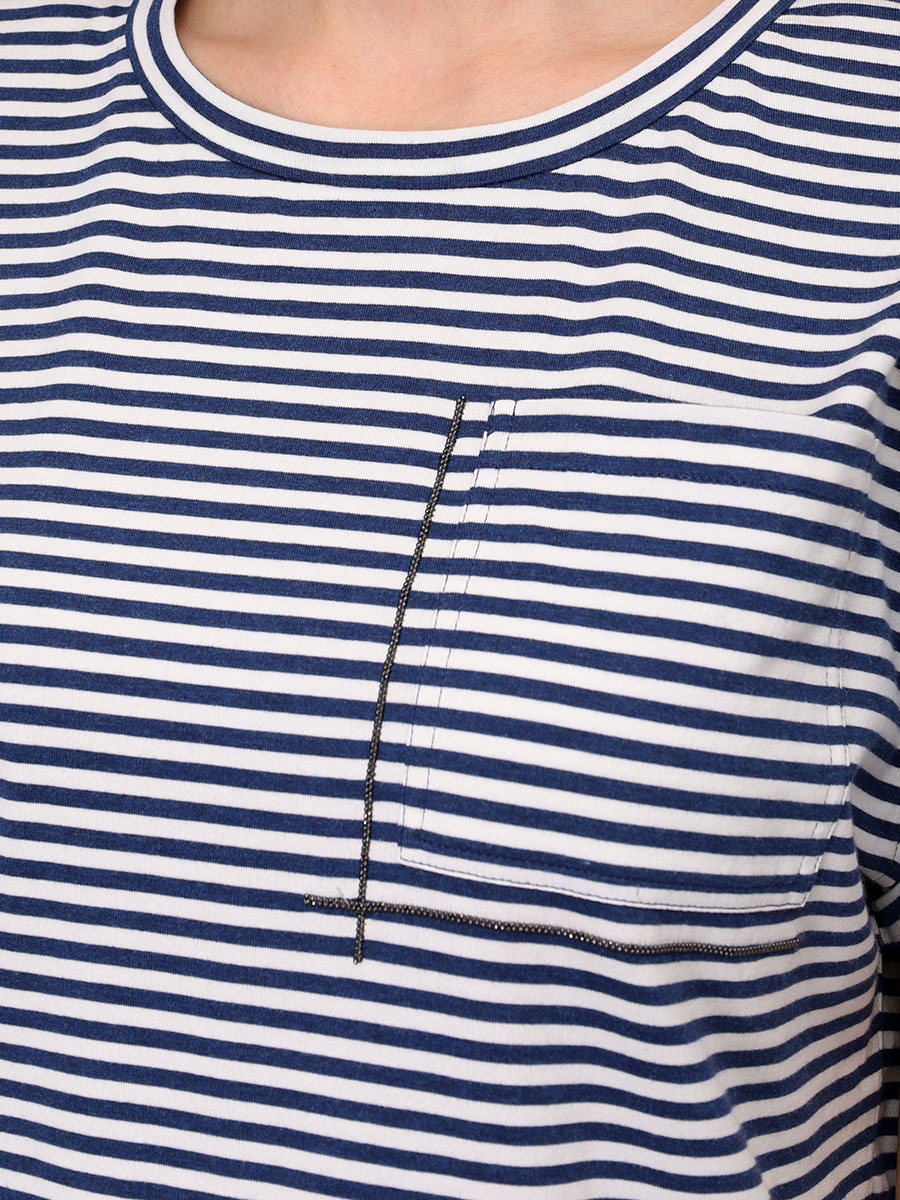 Футболка хлопковая BRUNELLO CUCINELLI ML929HA820 C7047 Белый  Фото 5