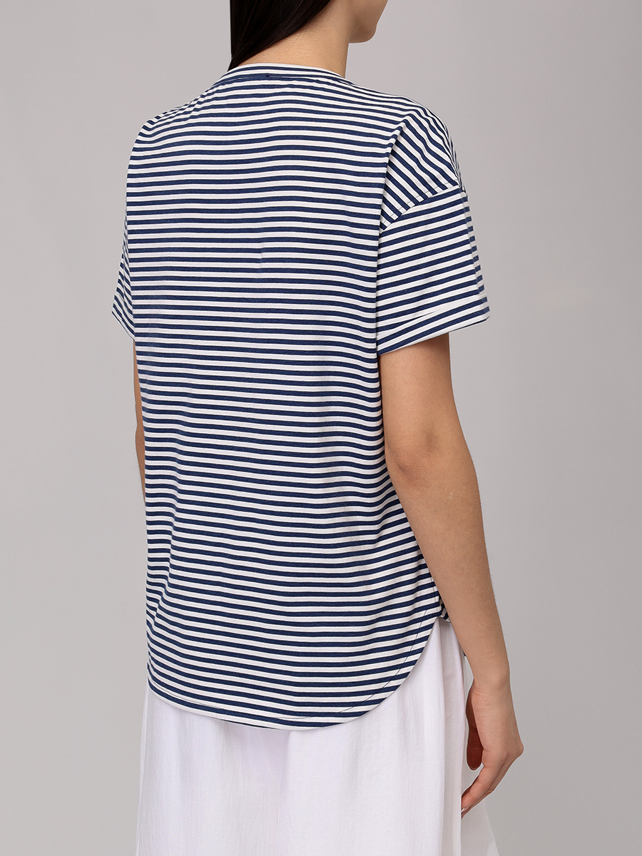 Футболка хлопковая BRUNELLO CUCINELLI ML929HA820 C7047 Белый  Фото 3