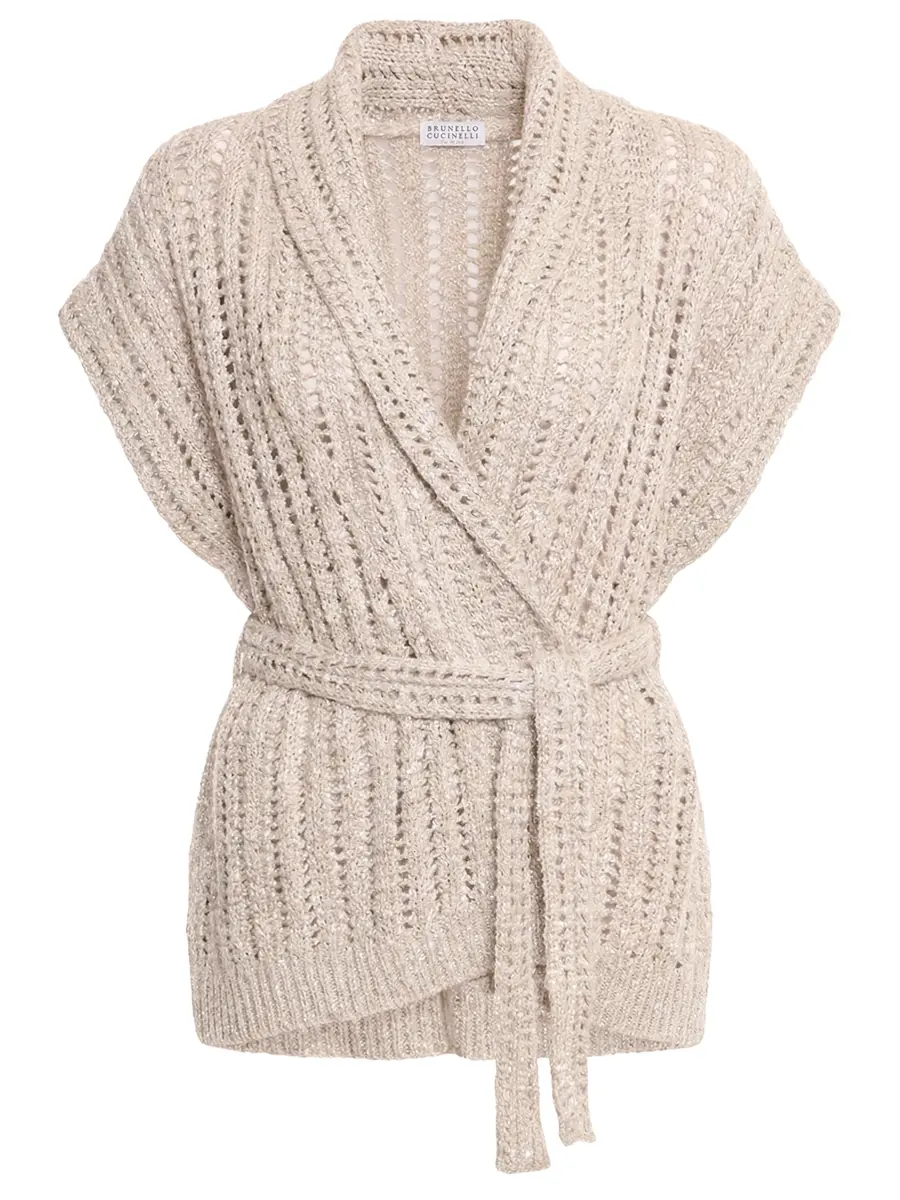 Кардиган с пайетками BRUNELLO CUCINELLI MEA393106 CLY85+ Бежевый 