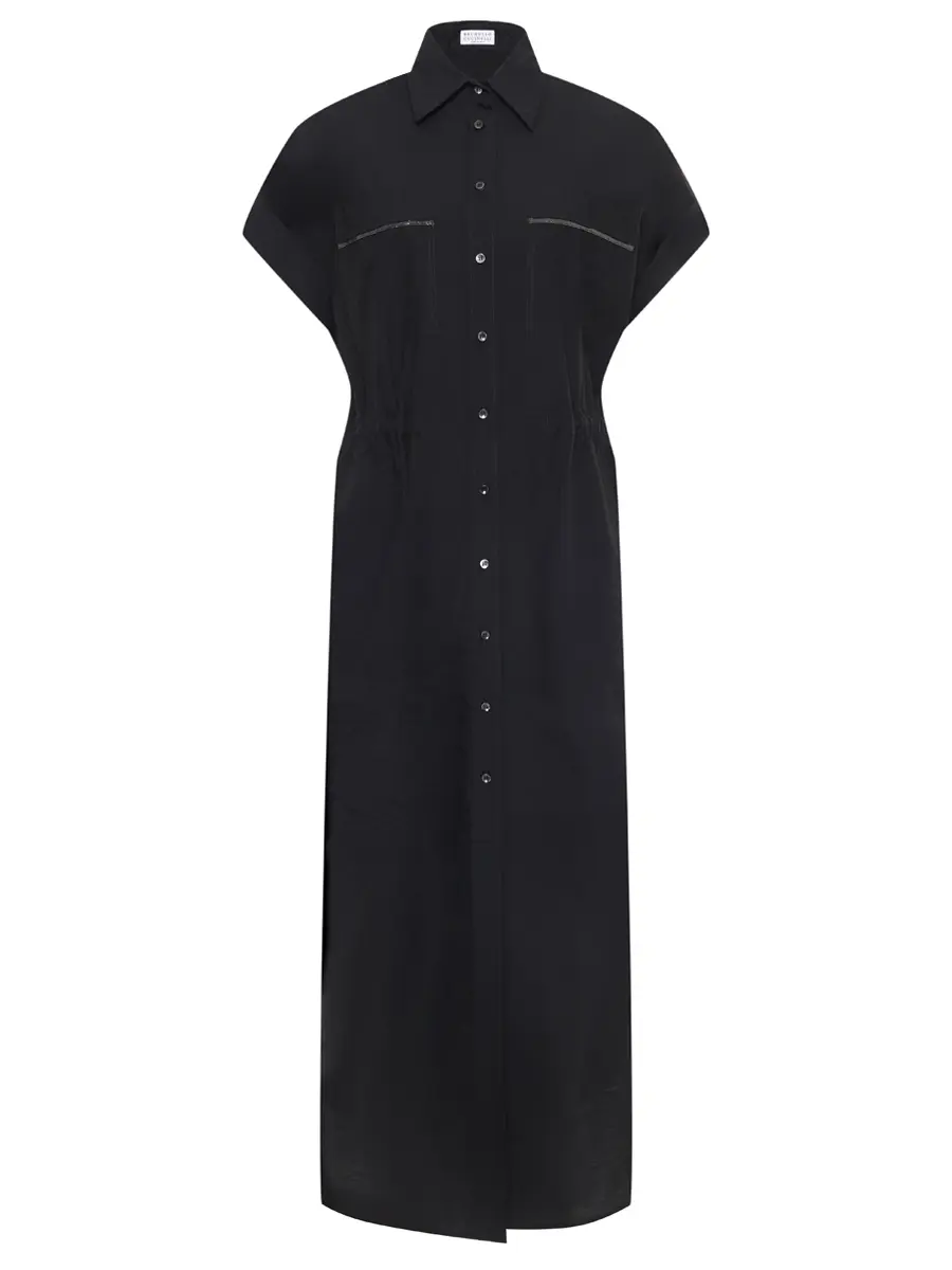 Платье хлопковое BRUNELLO CUCINELLI M0F79ARA51 C101+ Черный 