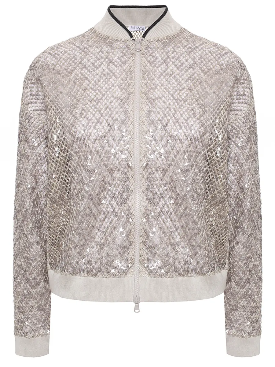 Бомбер ажурный BRUNELLO CUCINELLI MRTR20906 CML80+ Бежевый 