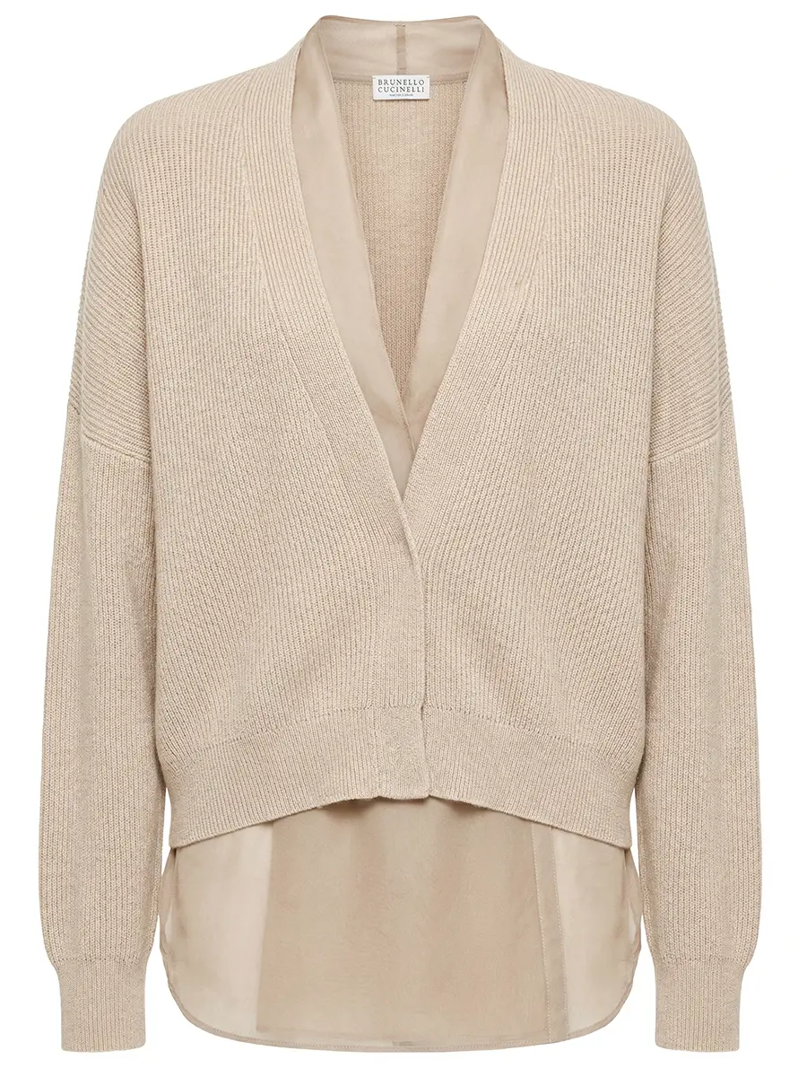 Кардиган хлопковый BRUNELLO CUCINELLI M19257706 C8050 Бежевый 