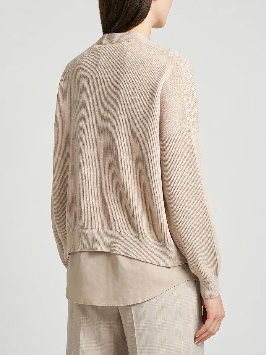Кардиган хлопковый BRUNELLO CUCINELLI M19257706 C8050 Бежевый  Фото 3