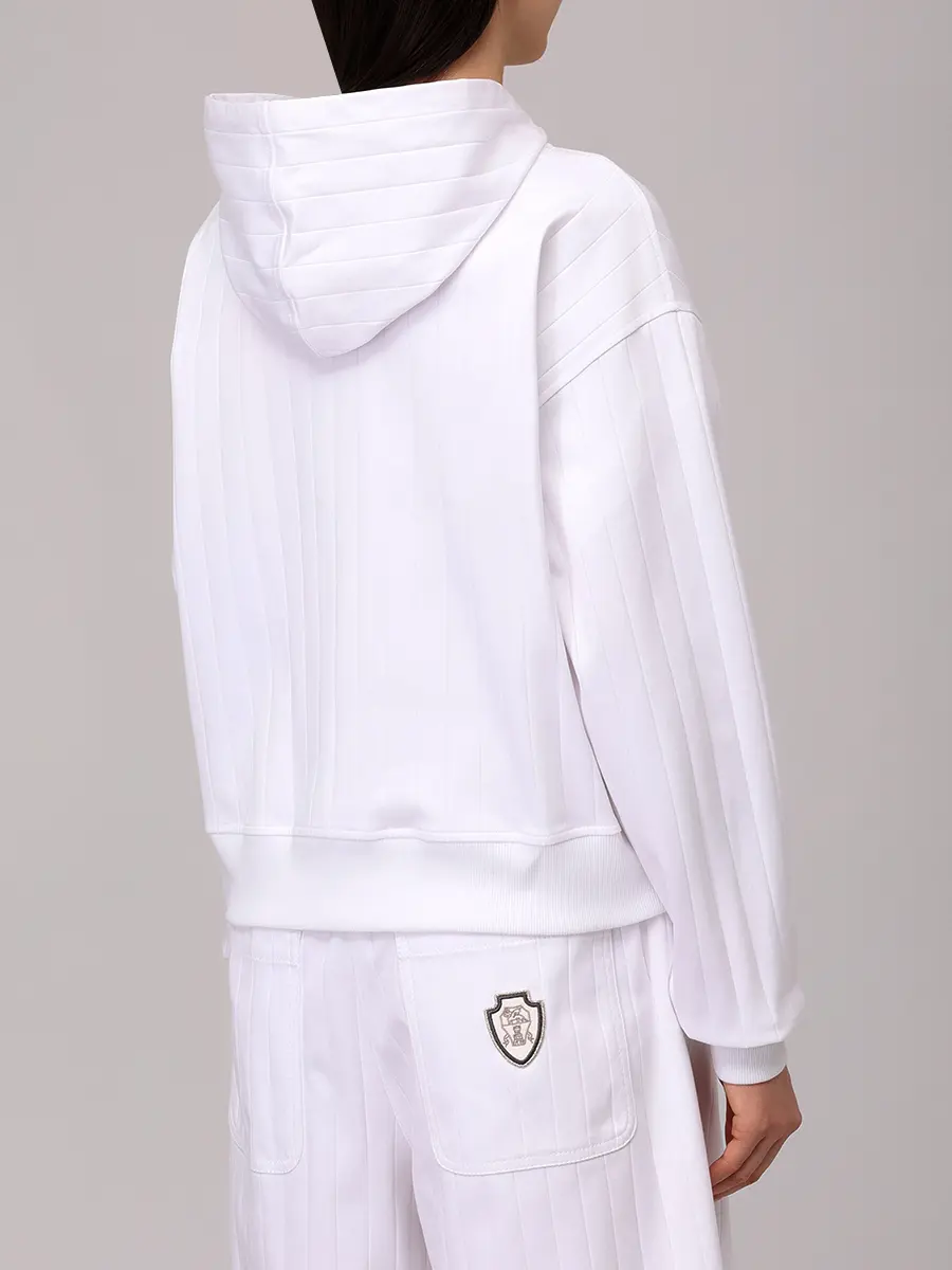 Худи хлопковое BRUNELLO CUCINELLI ML921VD309 C159+ Белый  Фото 3