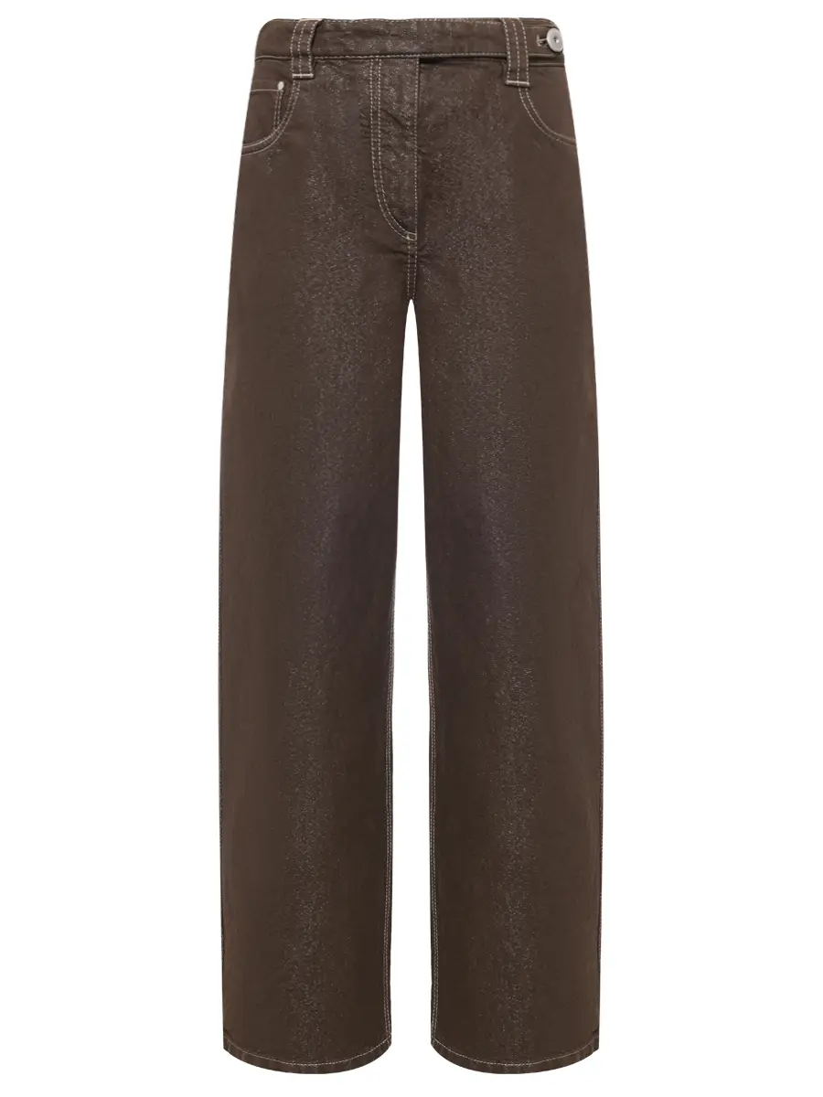 Джинсы хлопковые BRUNELLO CUCINELLI MA176P5978 C273+ Коричневый 