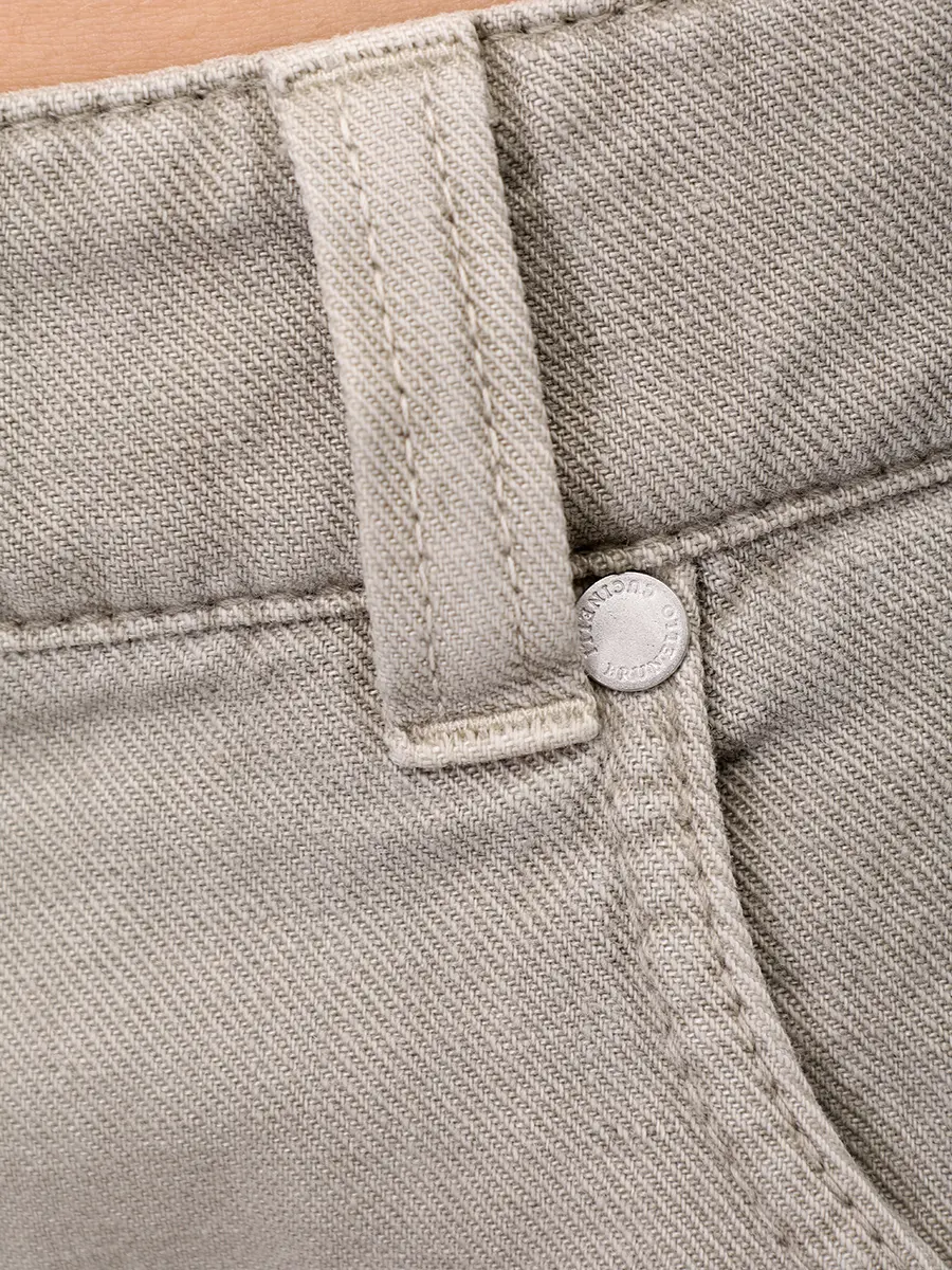 Джинсы из хлопка и льна BRUNELLO CUCINELLI ML996P5985 C2874+ Зеленый  Фото 6