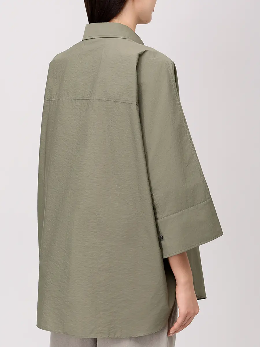 Рубашка хлопковая BRUNELLO CUCINELLI M0F79RJ516 C3066+ Зеленый  Фото 3