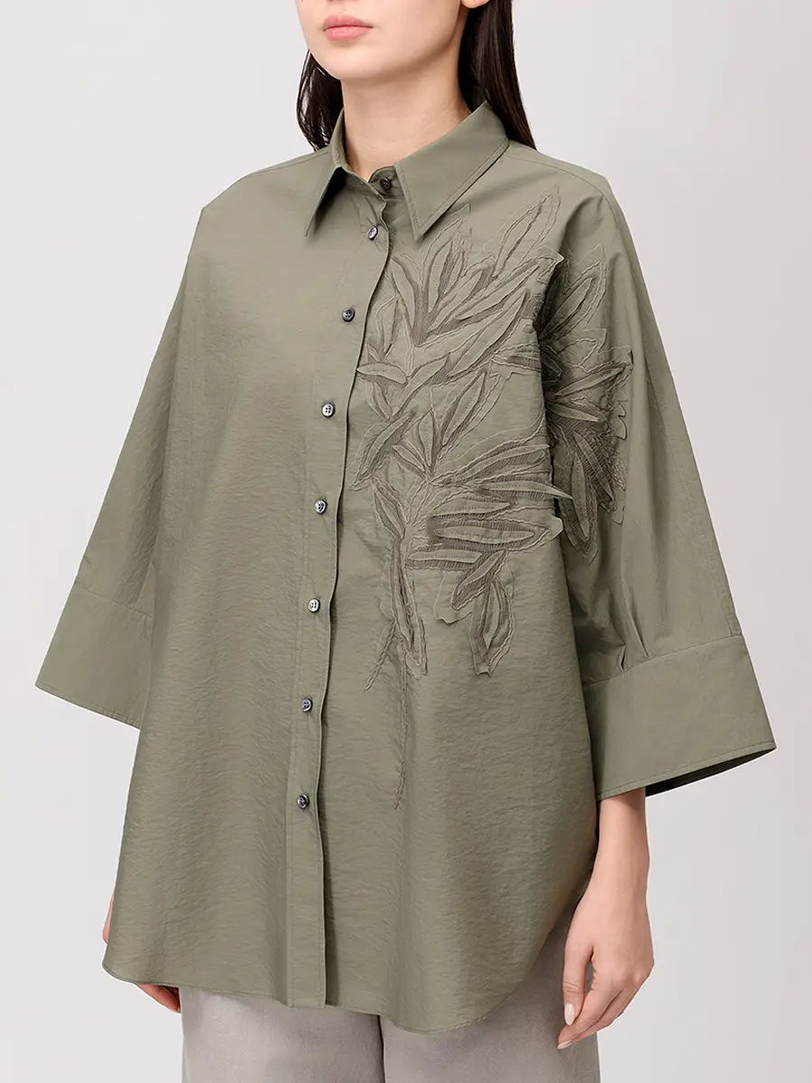 Рубашка хлопковая BRUNELLO CUCINELLI M0F79RJ516 C3066+ Зеленый  Фото 4