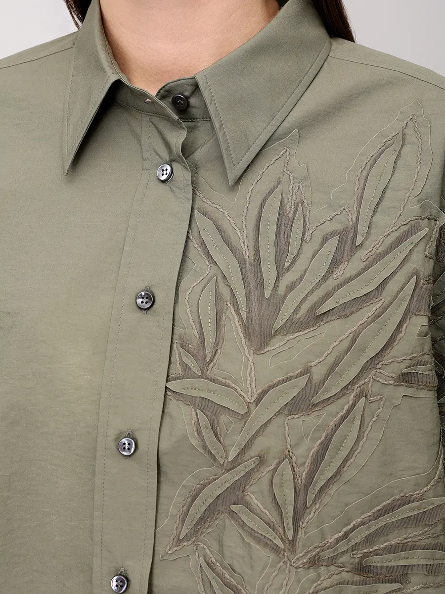 Рубашка хлопковая BRUNELLO CUCINELLI M0F79RJ516 C3066+ Зеленый  Фото 5