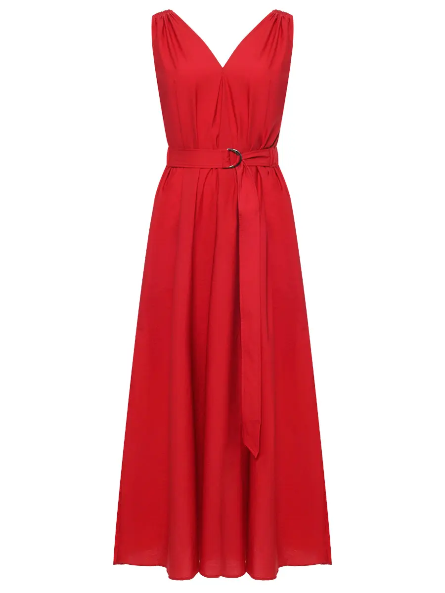 Платье хлопковое BRUNELLO CUCINELLI M0F79A5092 C3118+ Красный 