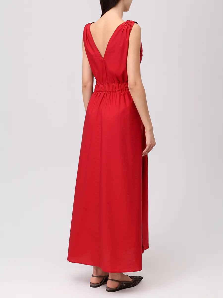 Платье хлопковое BRUNELLO CUCINELLI M0F79A5092 C3118+ Красный  Фото 3