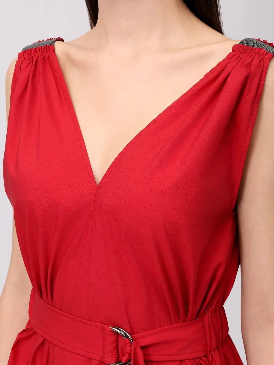 Платье хлопковое BRUNELLO CUCINELLI M0F79A5092 C3118+ Красный  Фото 5