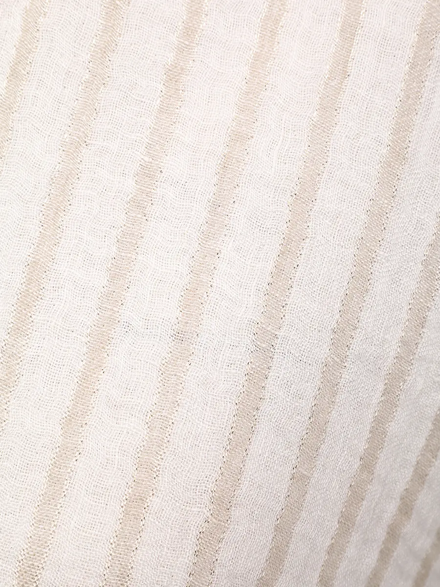 Пончо из шерсти и льна BRUNELLO CUCINELLI MSCDVSP03 CZU89 Белый  Фото 6