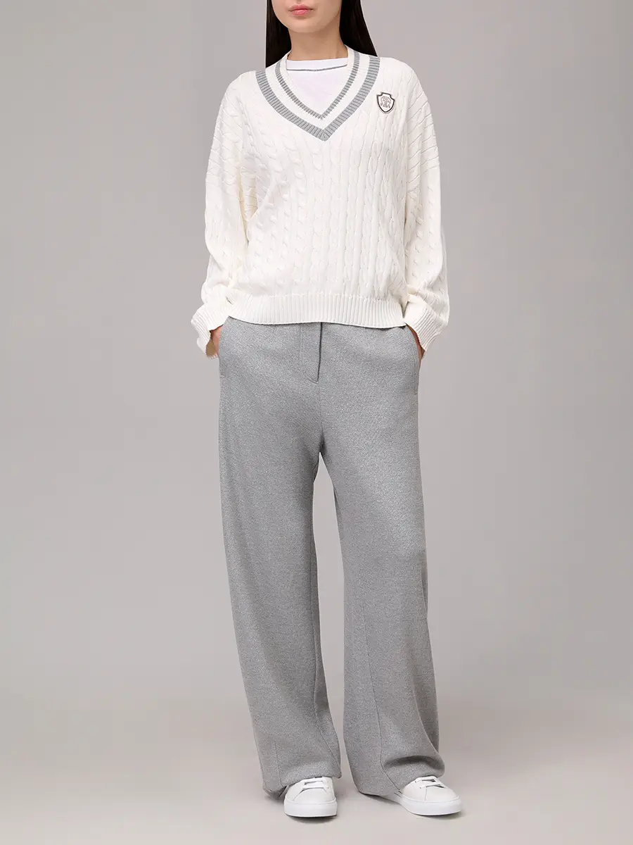 Пуловер хлопковый BRUNELLO CUCINELLI M19756512 CJ068+ Белый  Фото 2