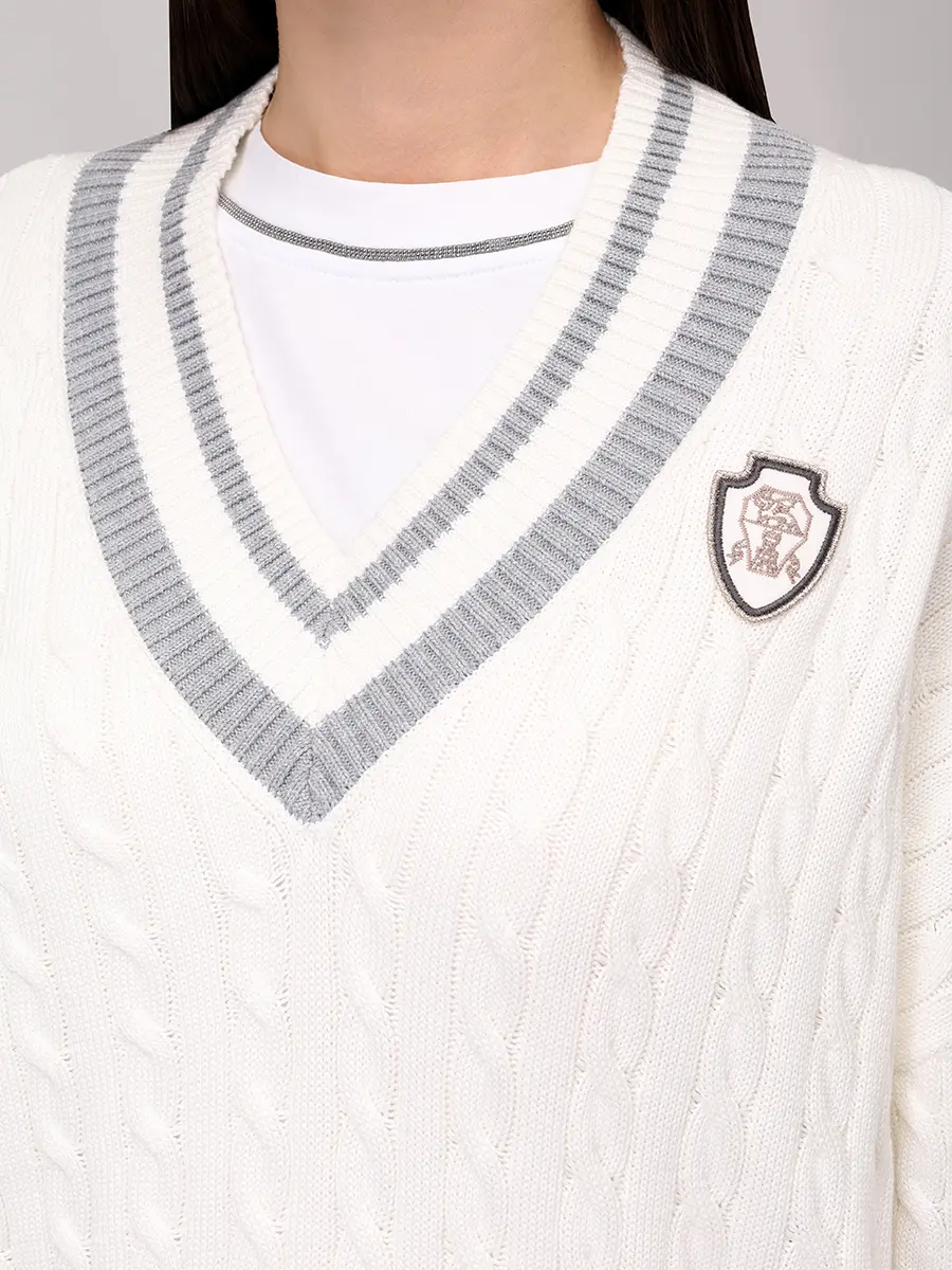 Пуловер хлопковый BRUNELLO CUCINELLI M19756512 CJ068+ Белый  Фото 5