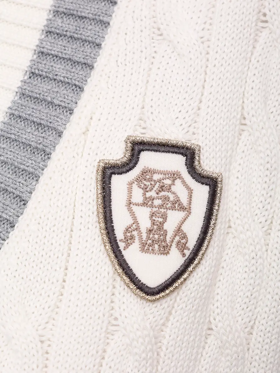 Пуловер хлопковый BRUNELLO CUCINELLI M19756512 CJ068+ Белый  Фото 6