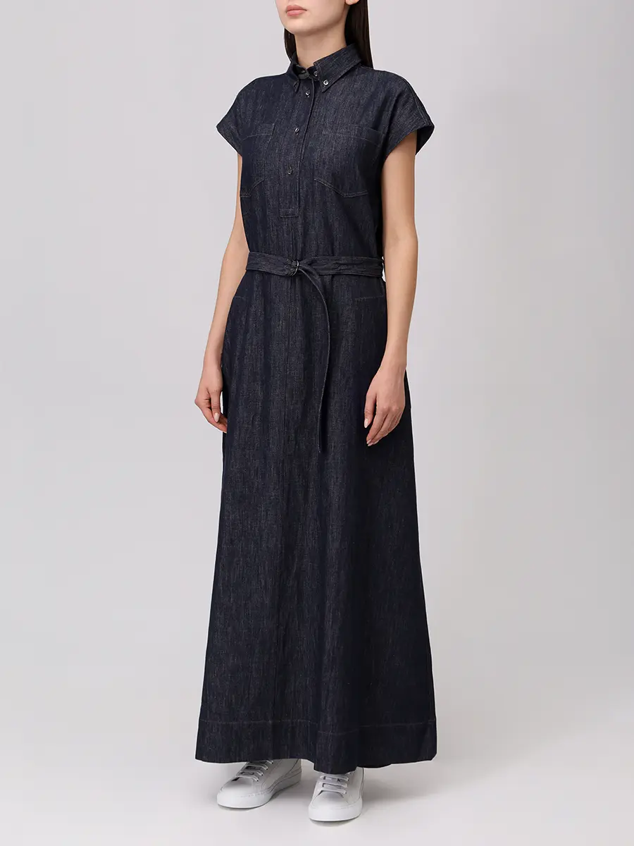 Платье джинсовое BRUNELLO CUCINELLI MB125AHA92 C001+ Синий  Фото 4