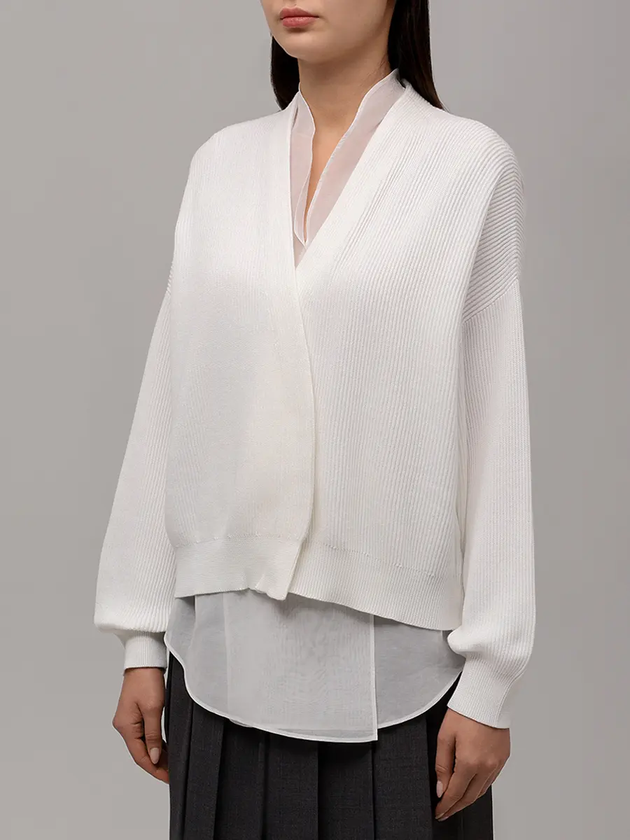 

Кардиган хлопковый, Белый, M19257706 C2723