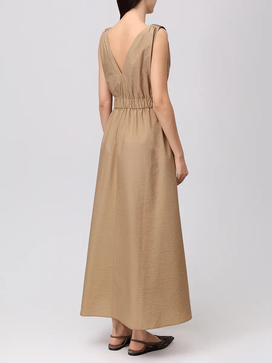 Платье хлопковое BRUNELLO CUCINELLI M0F79A5092 C2871+ Бежевый  Фото 3