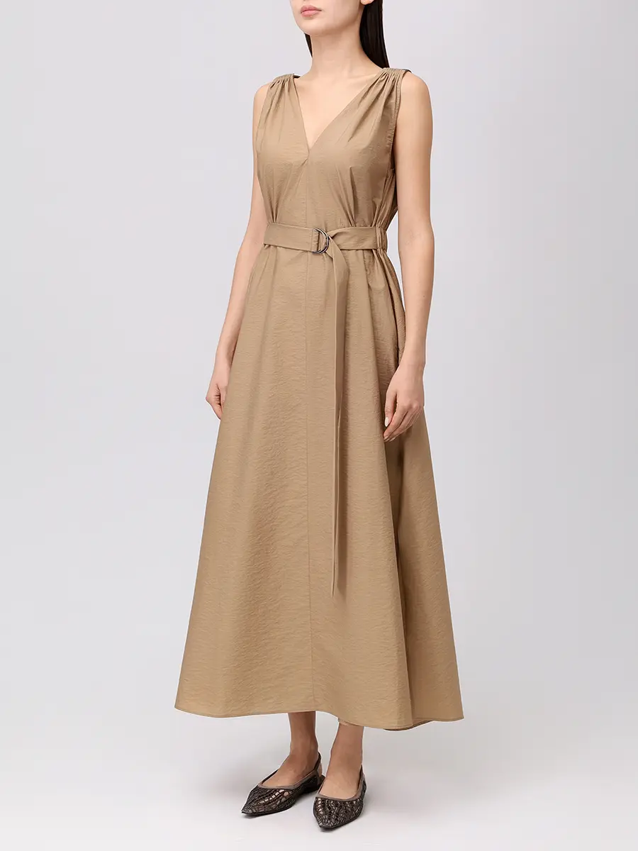 Платье хлопковое BRUNELLO CUCINELLI M0F79A5092 C2871+ Бежевый  Фото 4