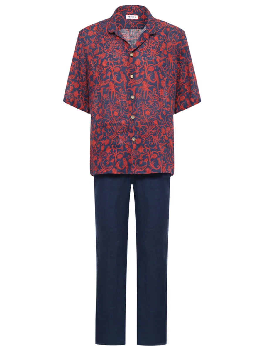 Костюм льняной KITON UMC024H0930302001/UPSHORLH092861000B Красный 