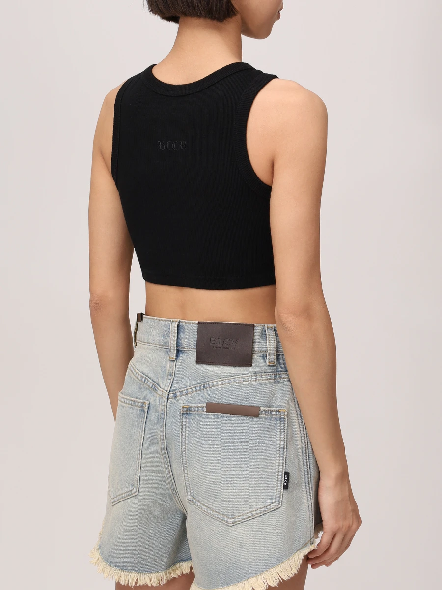 Топ хлопковый BLCV 121MXNSL002_BL Черный  Фото 3