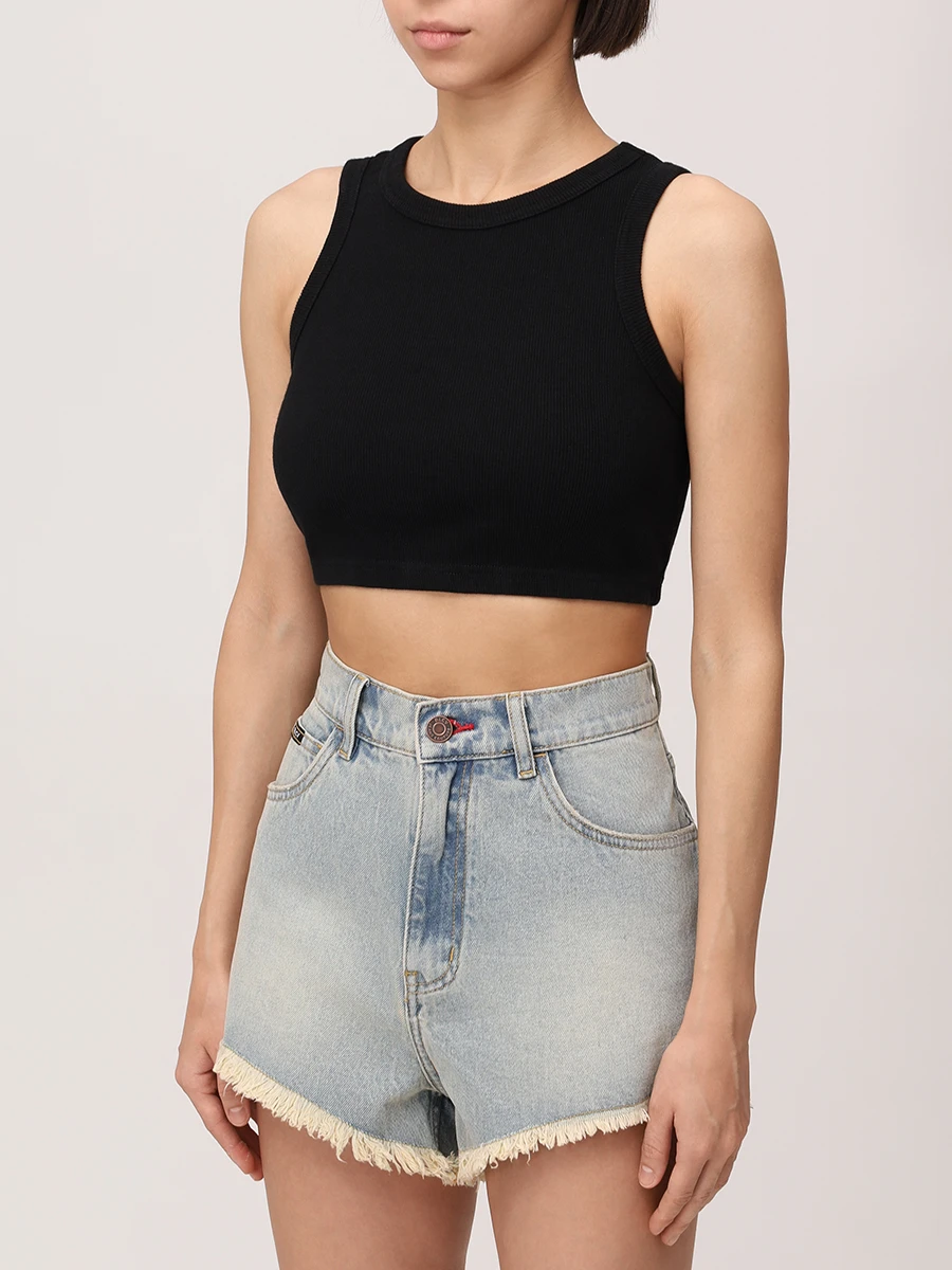 Топ хлопковый BLCV 121MXNSL002_BL Черный  Фото 4