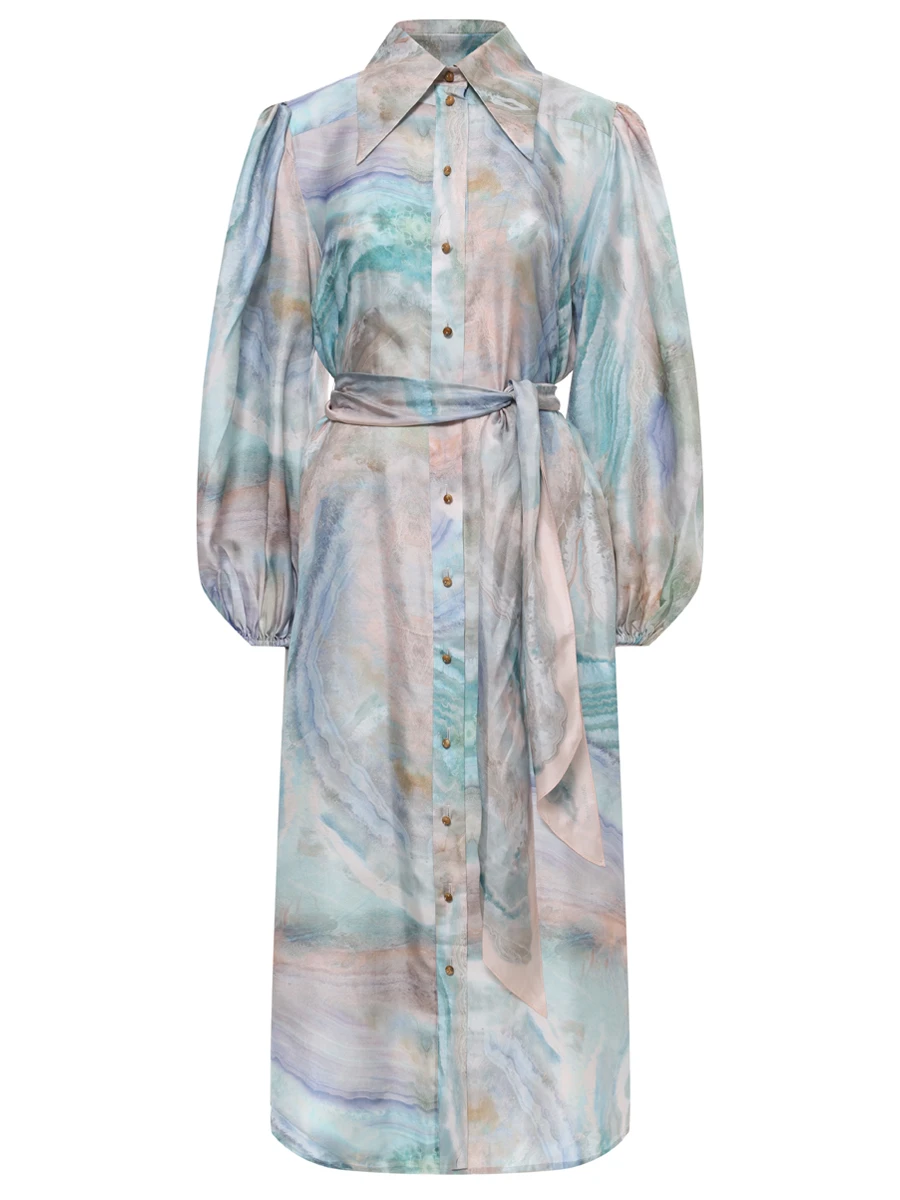 Платье шелковое ZIMMERMANN 0851DS251 Голубой 