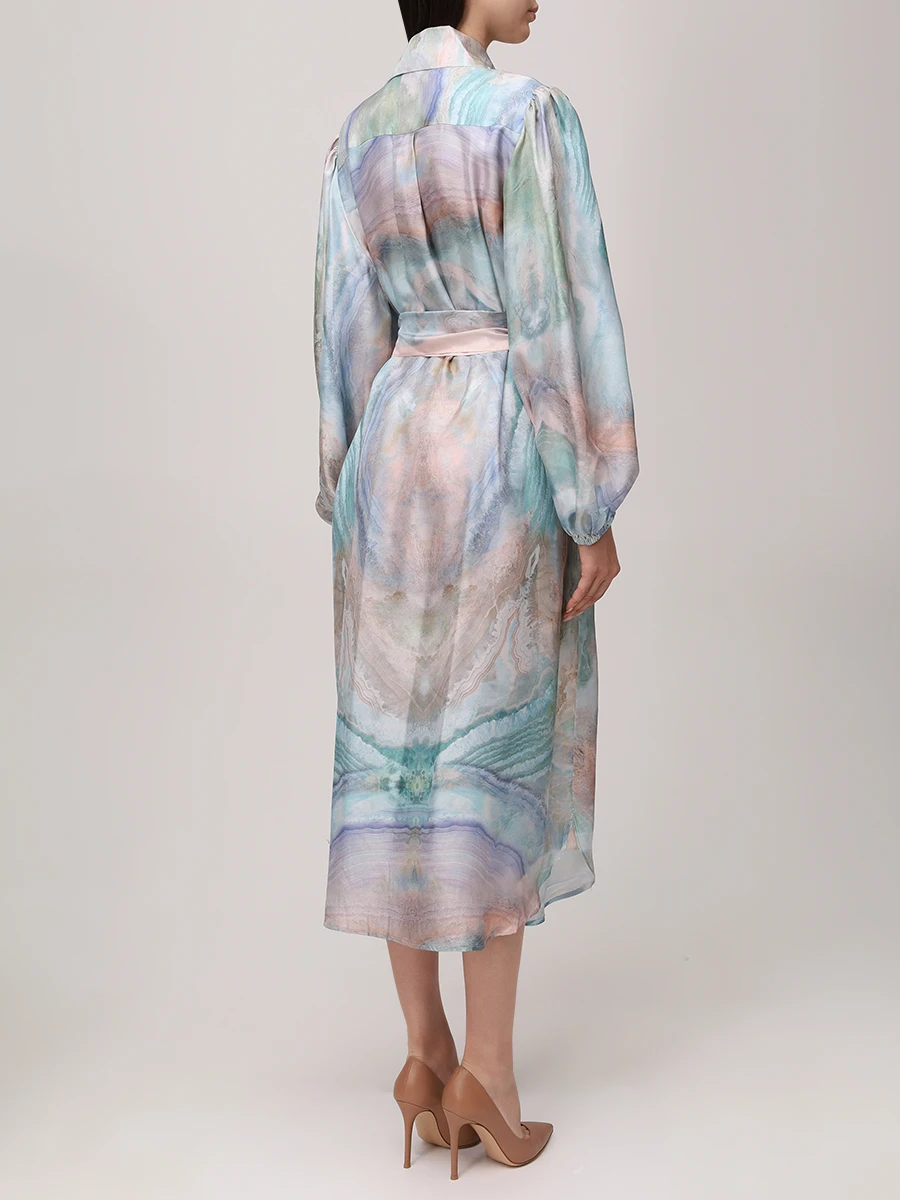 Платье шелковое ZIMMERMANN 0851DS251 Голубой  Фото 3