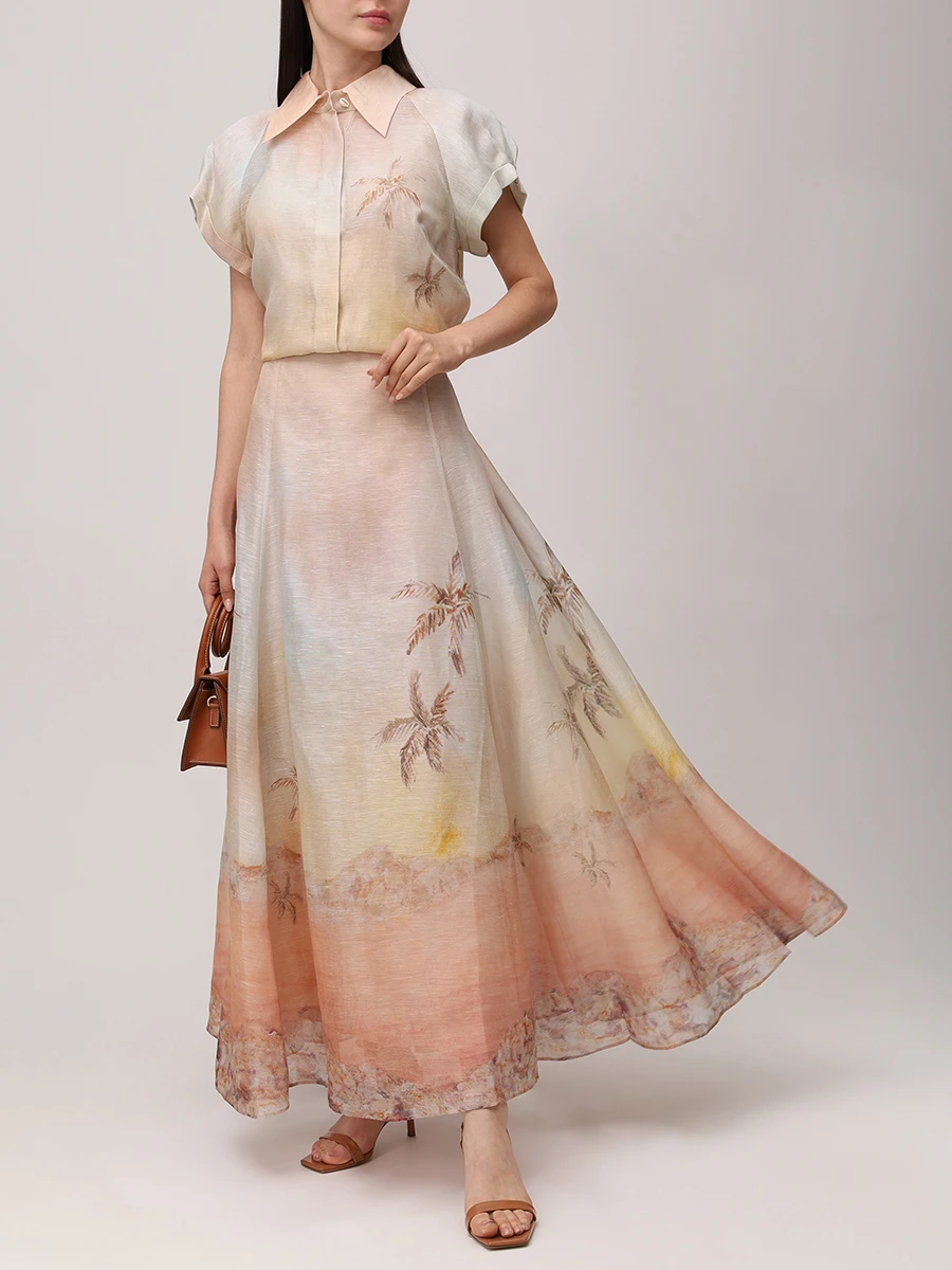 Юбка изо льна и шелка ZIMMERMANN 3267SS251 Мультиколор  Фото 2