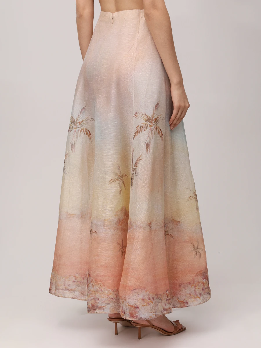 Юбка изо льна и шелка ZIMMERMANN 3267SS251 Мультиколор  Фото 3