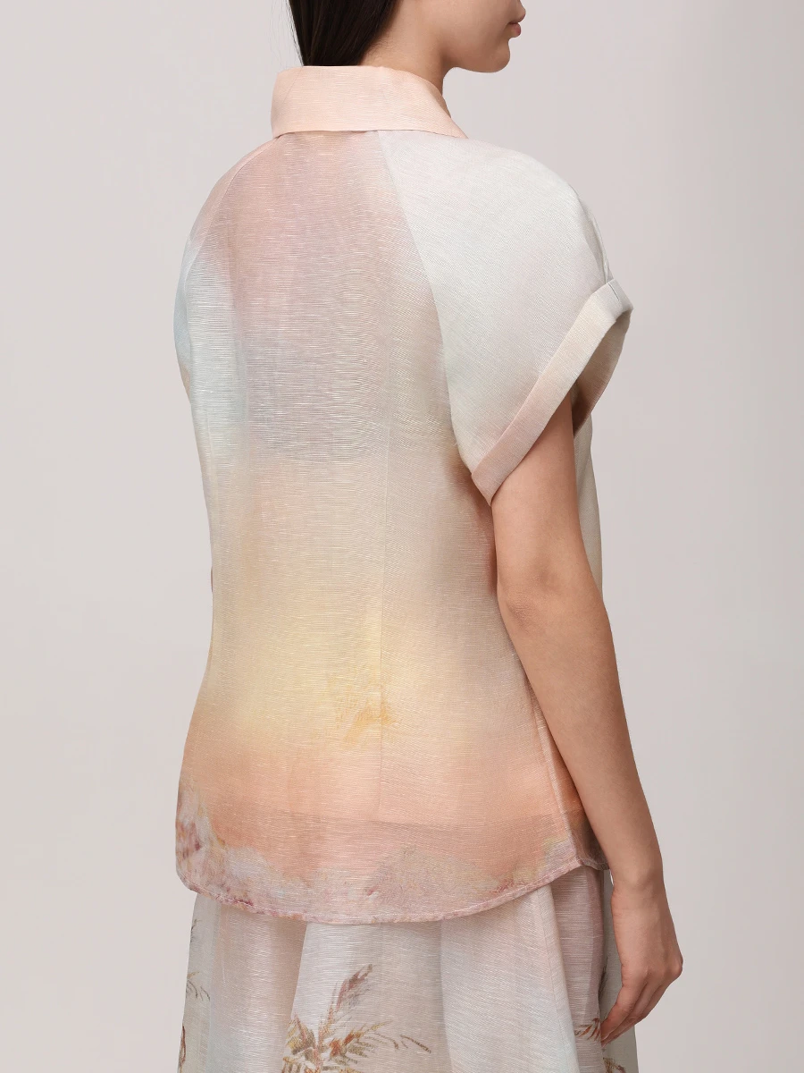 Рубашка изо льна и шелка ZIMMERMANN 4673TS251 Мультиколор  Фото 3