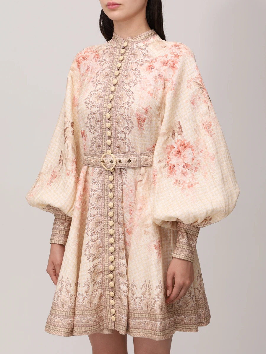 Платье льняное ZIMMERMANN 3970DS251 Цветочный принт  Фото 4