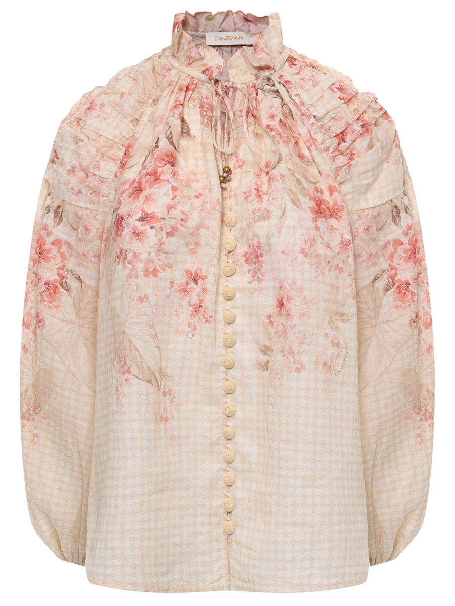 

Блуза из рами, Цветочный принт, 3979TS251