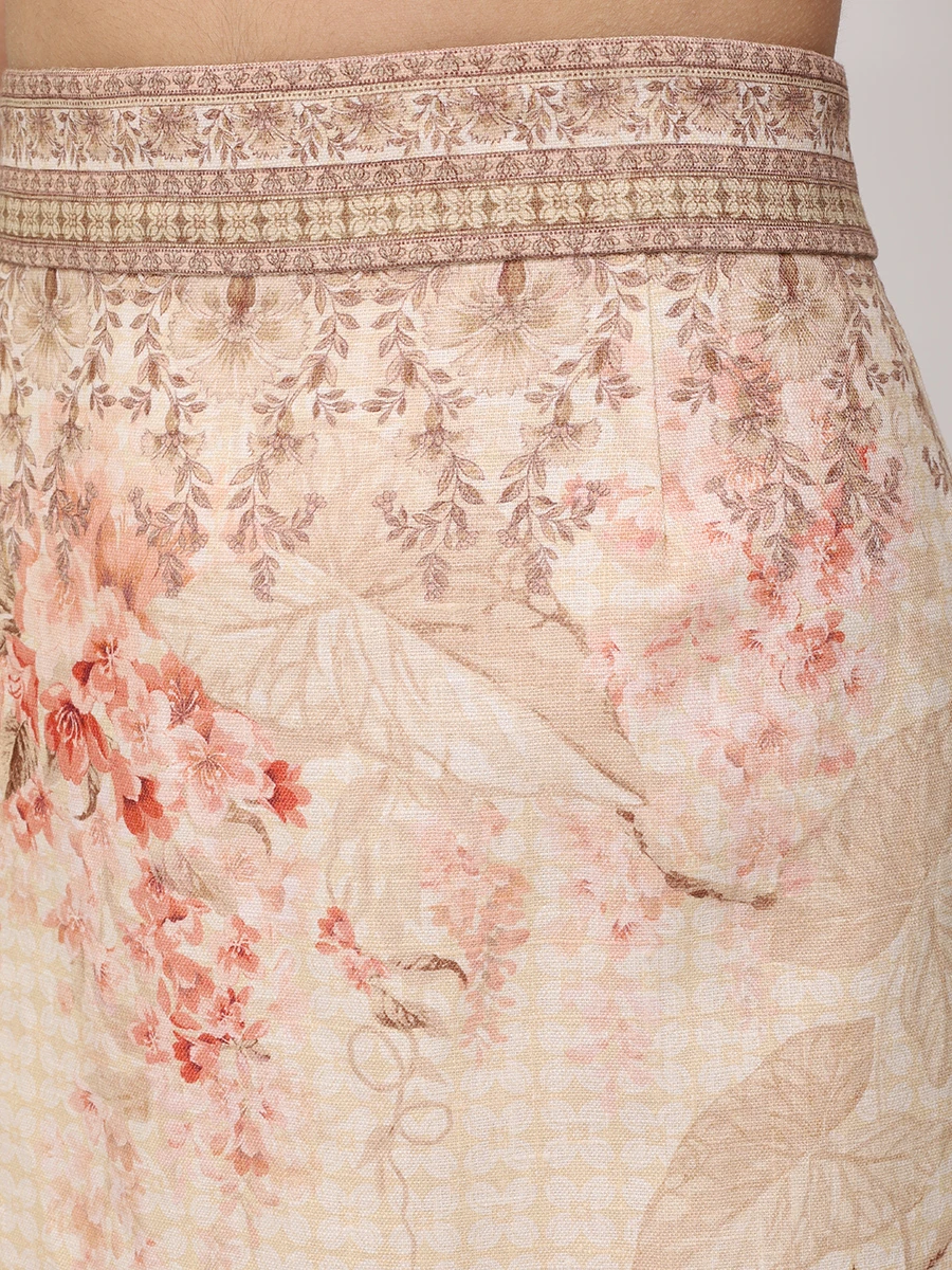 Юбка льняная ZIMMERMANN 9995SS251 Цветочный принт  Фото 5