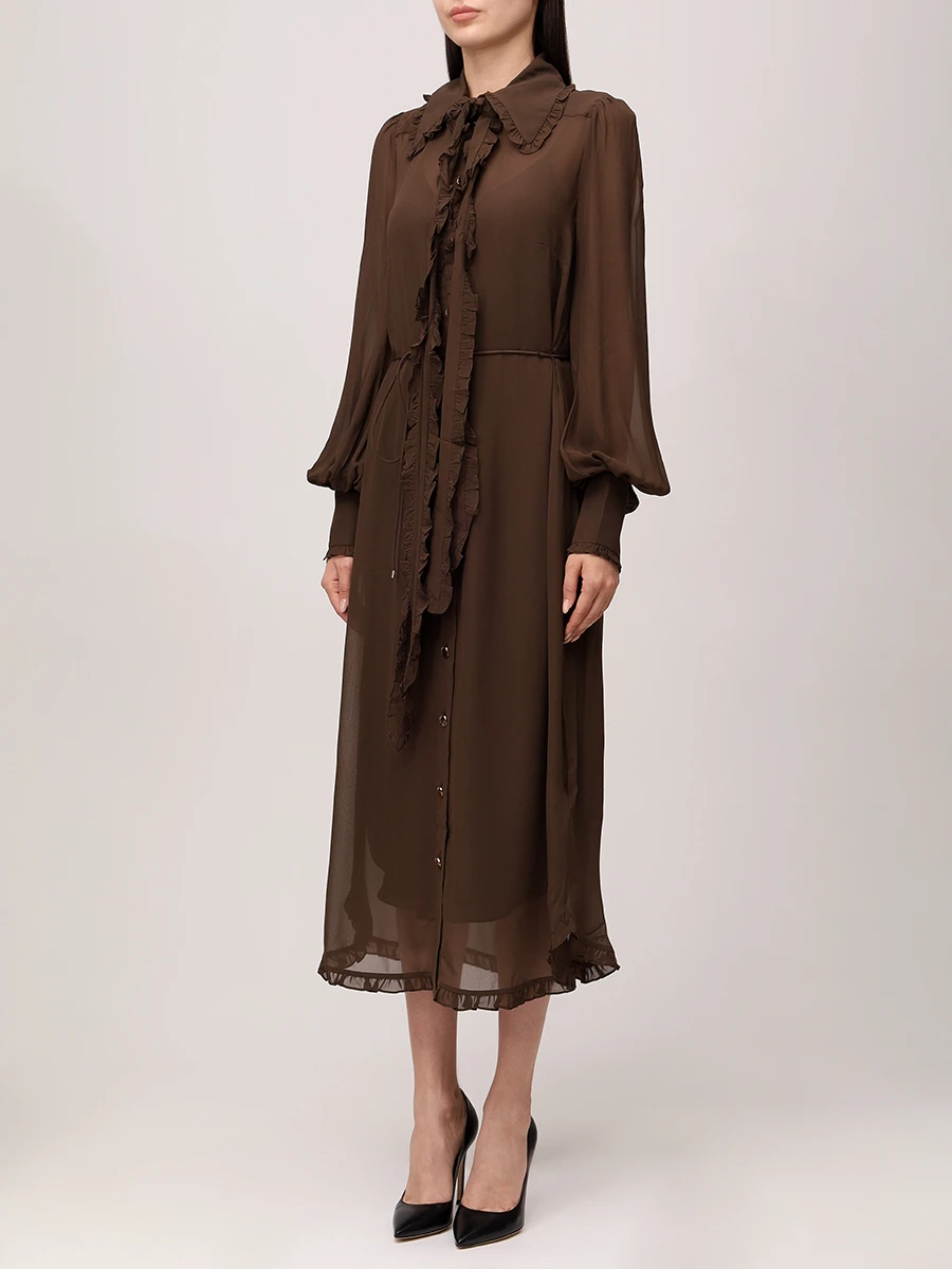 Платье из вискозы ZIMMERMANN 4126DS25R Коричневый  Фото 4