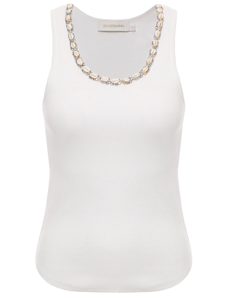 Топ хлопковый ZIMMERMANN 4356TS251 Белый 