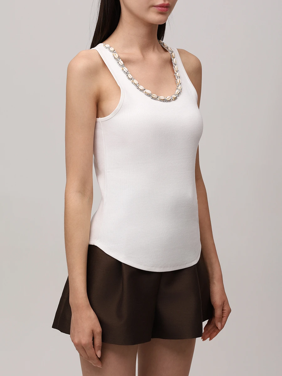 Топ хлопковый ZIMMERMANN 4356TS251 Белый  Фото 4