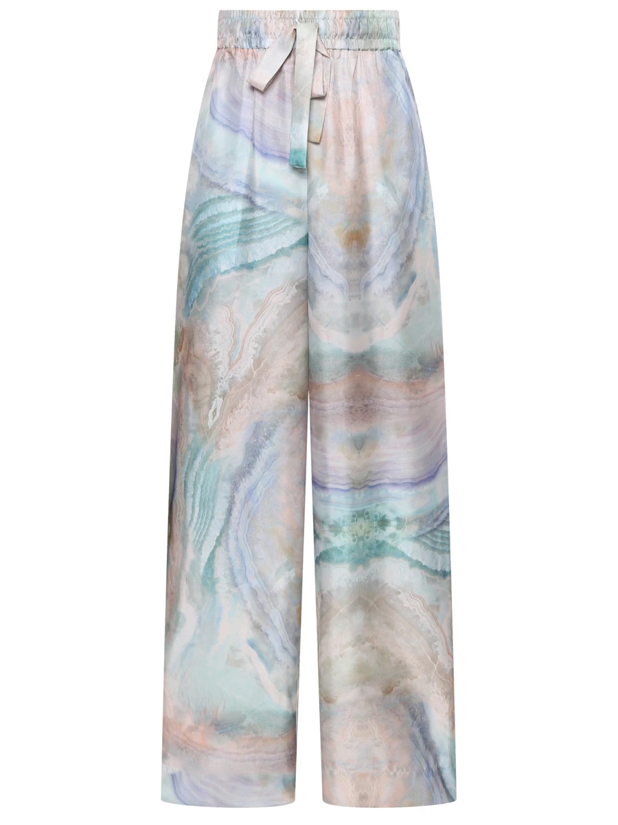 Брюки шелковые ZIMMERMANN 4021PS251 Голубой 