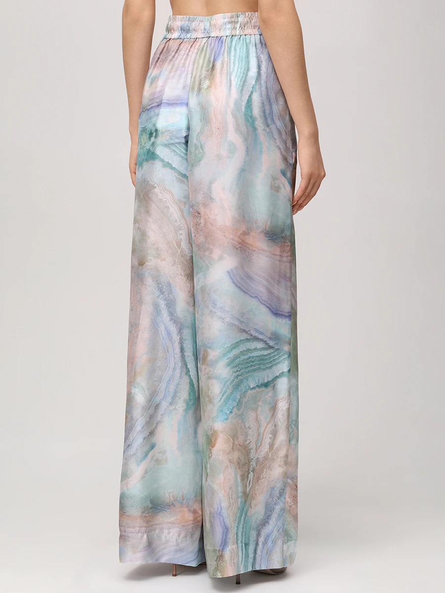 Брюки шелковые ZIMMERMANN 4021PS251 Голубой  Фото 3