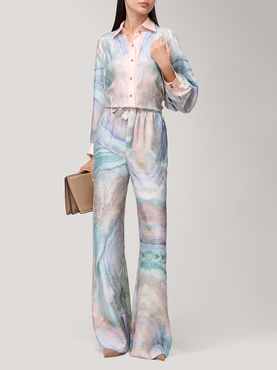 Брюки шелковые ZIMMERMANN 4021PS251 Голубой  Фото 2